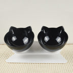Raised Cat-Ear Pet Bowl – Single & Double Options