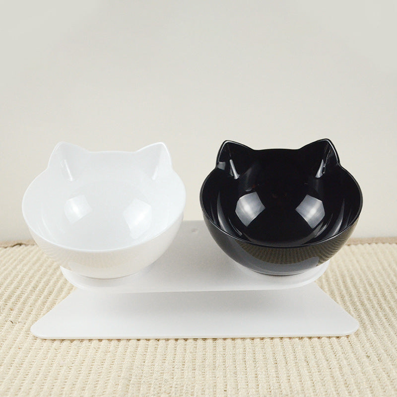 Raised Cat-Ear Pet Bowl – Single & Double Options