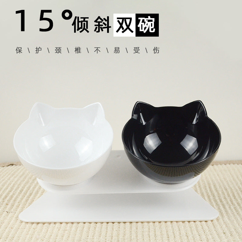 Raised Cat-Ear Pet Bowl – Single & Double Options