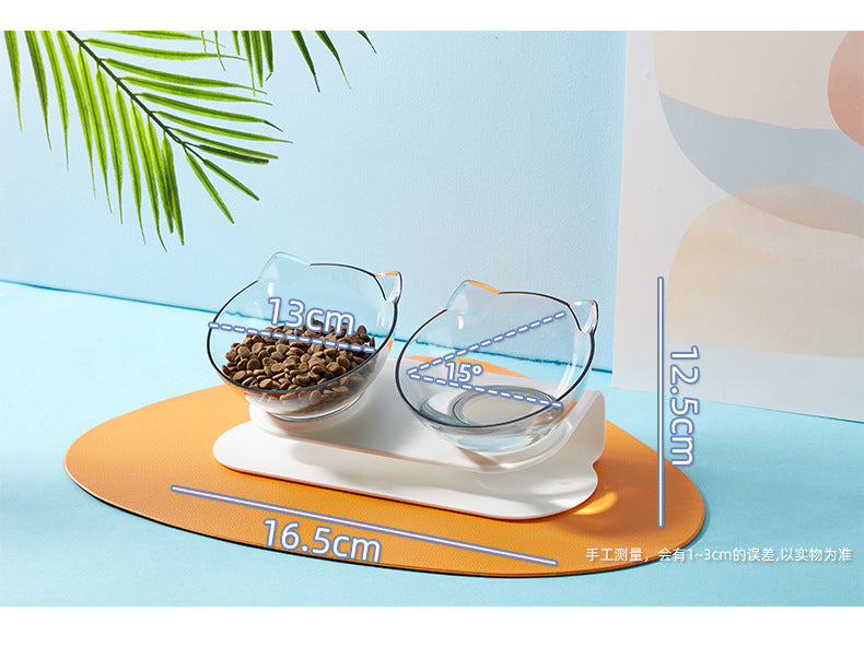 Raised Cat-Ear Pet Bowl – Single & Double Options