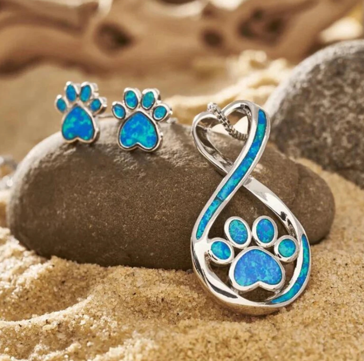 Paw Print Necklace & Earrings – Individual or Set