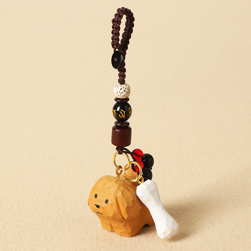 Carved Wooden Dog Charm – Design Options