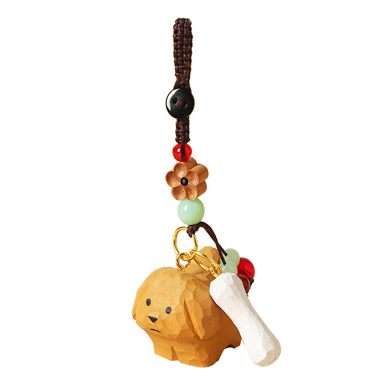 Carved Wooden Dog Charm – Design Options
