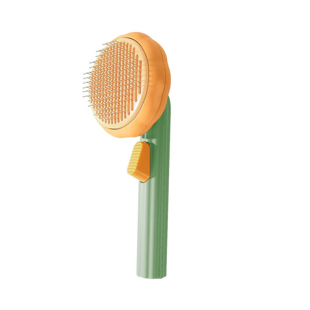 Pumpkin Cat Grooming Brush with Hair-Release Button