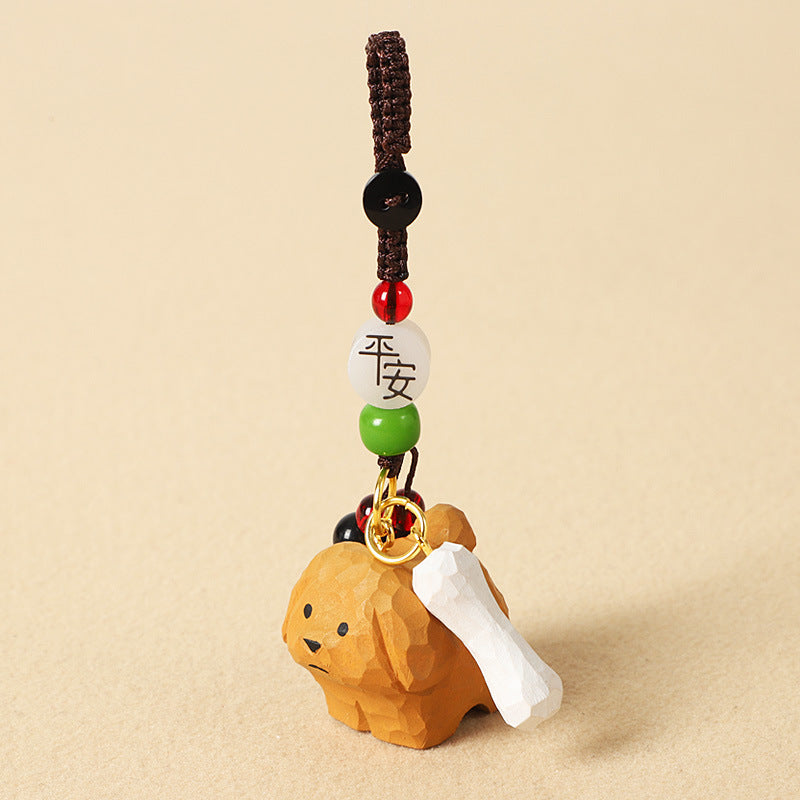 Carved Wooden Dog Charm – Design Options