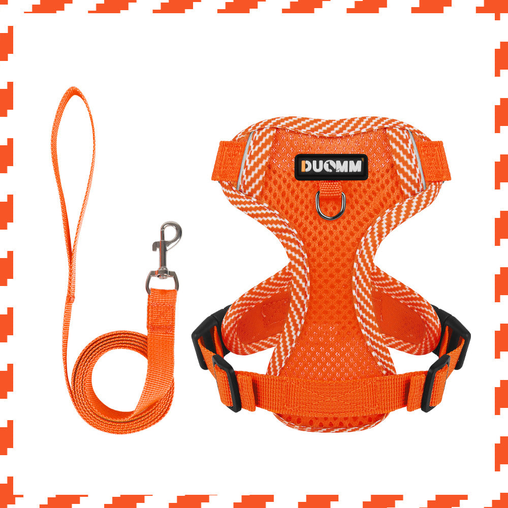 Adjustable Mesh Dog Harness with Reflective Strips
