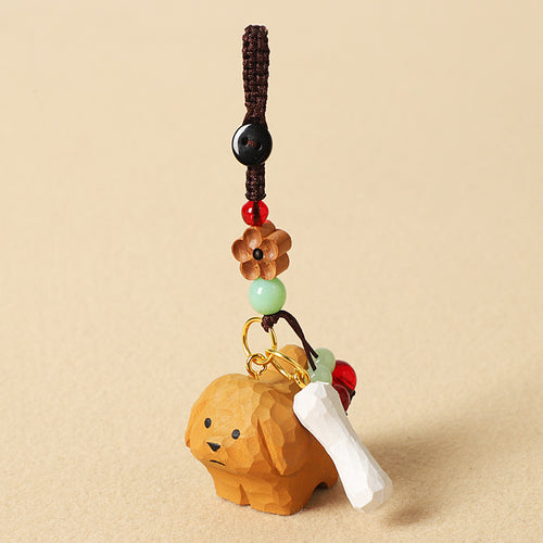 Carved Wooden Dog Charm – Design Options