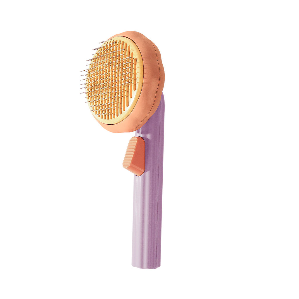 Pumpkin Cat Grooming Brush with Hair-Release Button