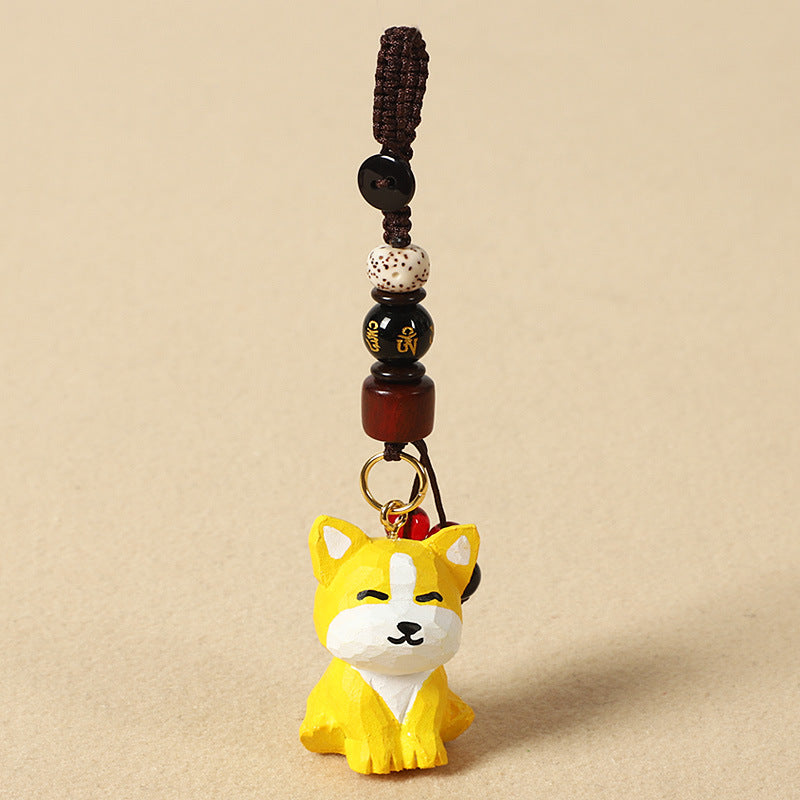 Carved Wooden Dog Charm – Design Options