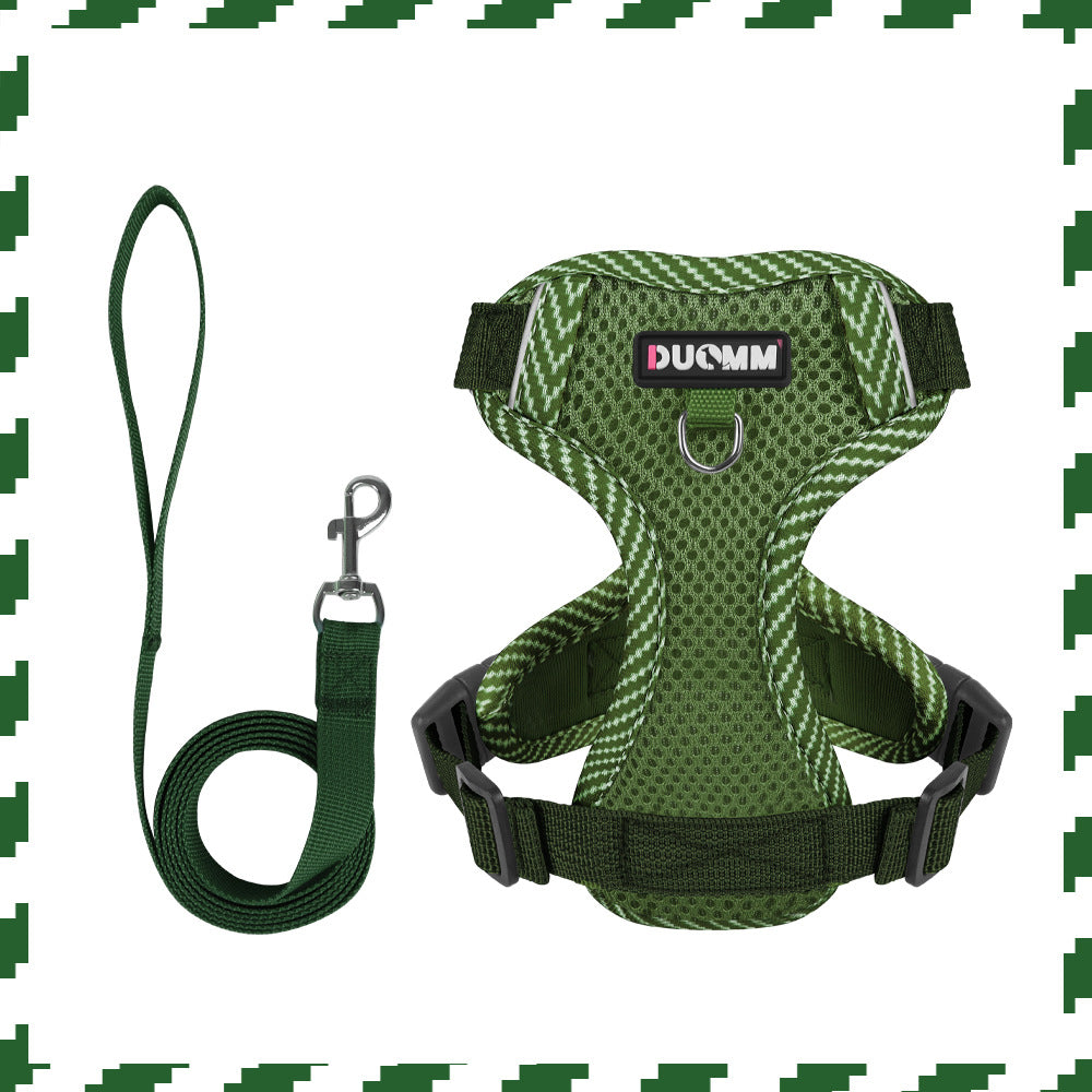 Adjustable Mesh Dog Harness with Reflective Strips
